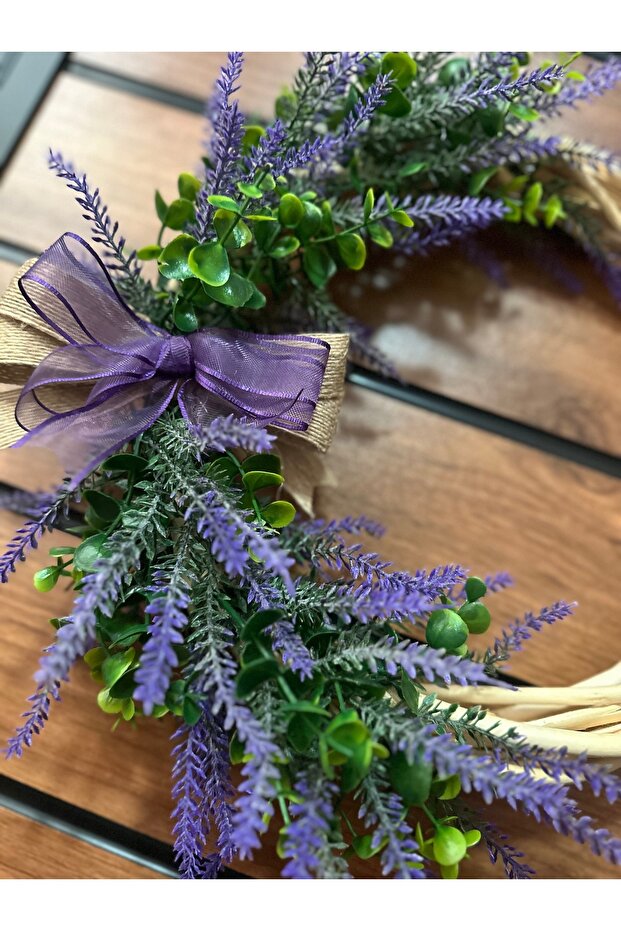 Lavantalı Kapı Süsü Lavantalı Çelenk Ev Hediyesi - 3