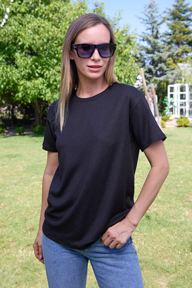 Basic Bürümcük Kumaş Tişört - 1