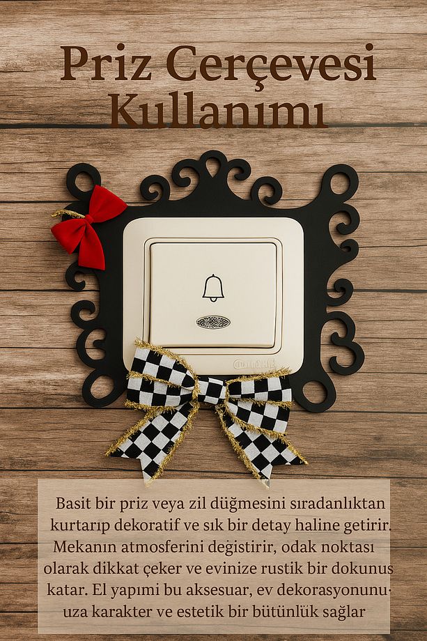 Kapı Önü Paspas Kapı Süsü Zil Süsü Priz Anahtarlık Süsleri 3'lü takım - 4
