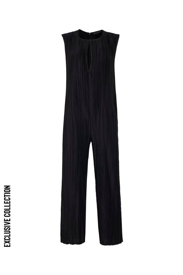 Pleated Low-Cut Sleeveless Jumpsuit - Exclusive Collection