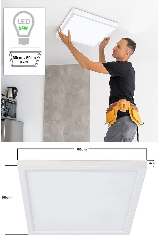 Wc Avize-60x60-54w-led-armatür-banyo-aydınlatma-desenli-panel-wc-led-ampul-banyo Işıkları-tekli Led - 4