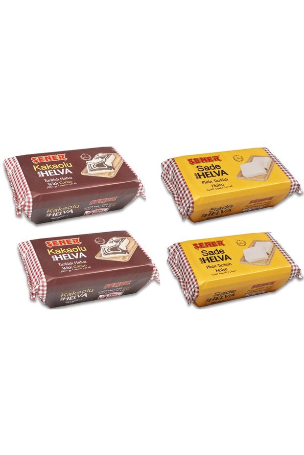 Tahini Halva Advantage Package 4 X 200 Gr Plain & Cocoa Halva Breakfast