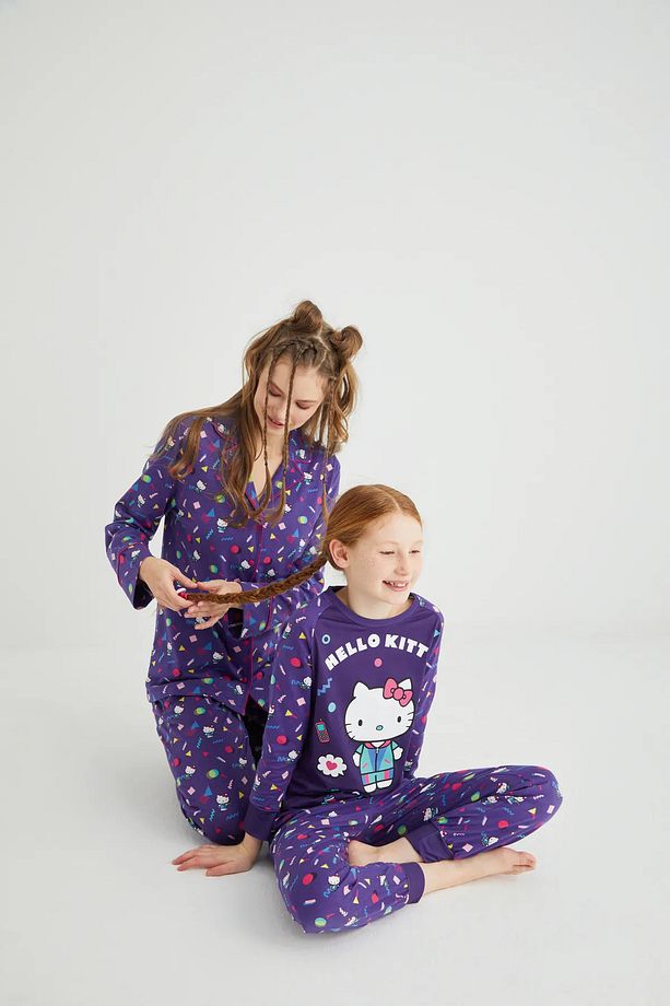 Kız Çocuk Kız Uzun Kol 100% Pamuklu Pijama Takımı - 3