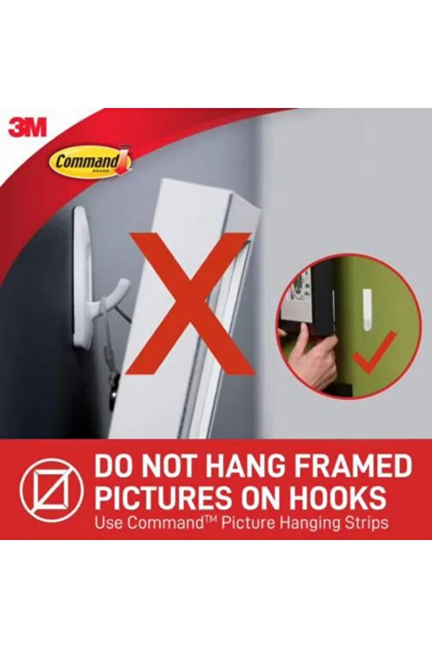 Command Medium Hooks 17001, 3 Lbs Capacity, 2 Hooks & 4 Strips – White, Damage-free - 7