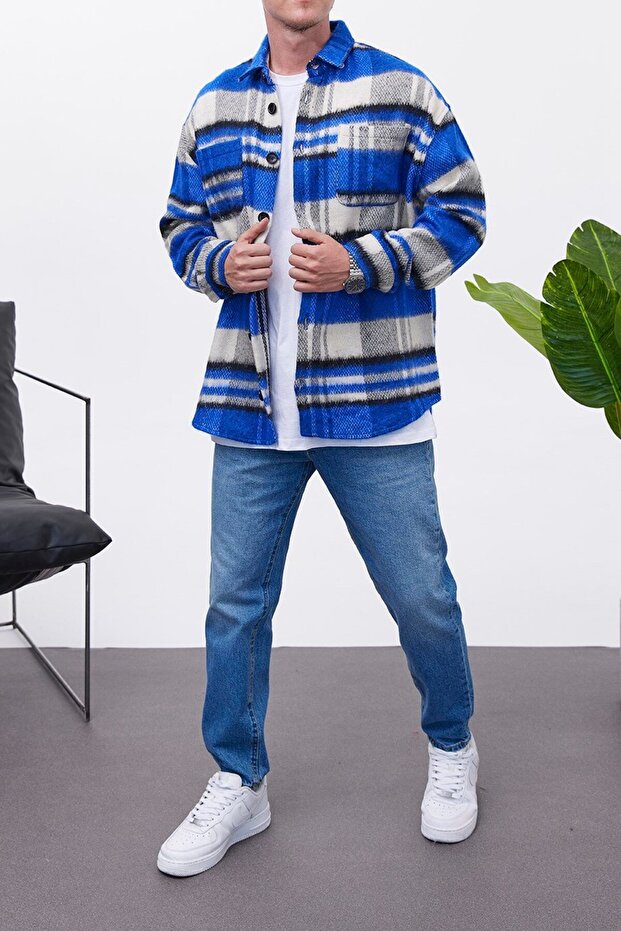 Mavi Gri Oduncu Gömlek - 1