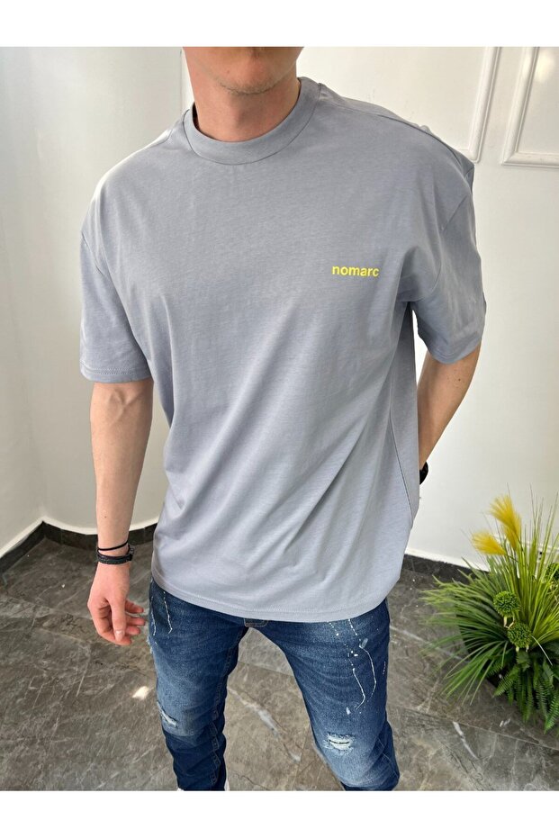 Basic Pamuklu Gri Tshirt - 2