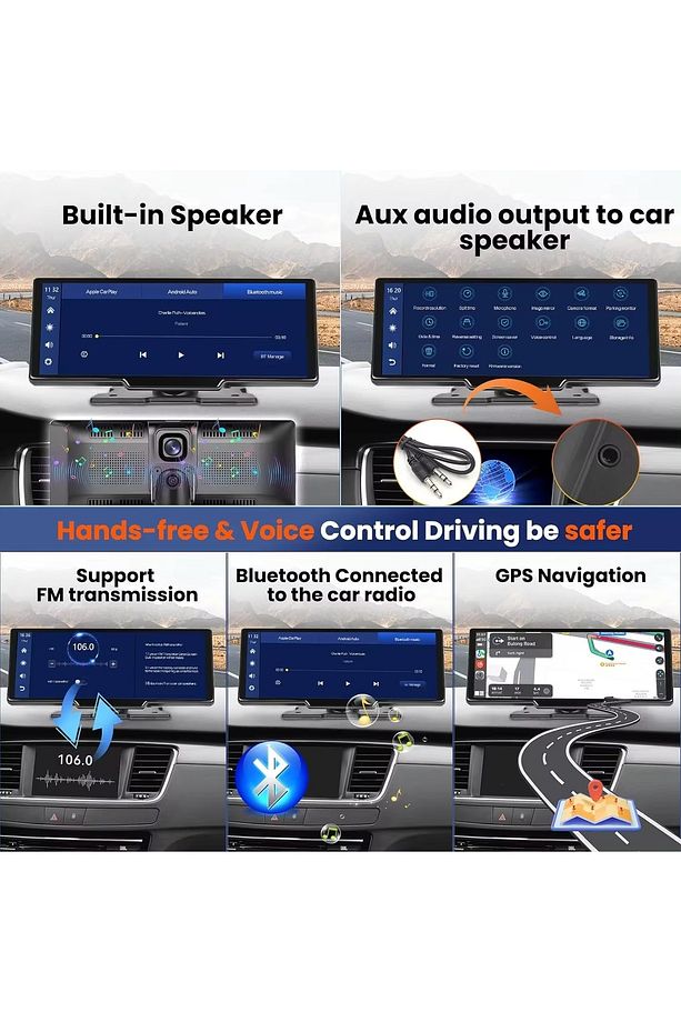 TAK ÇALIŞTIR KABLOSUZ  APPLE CARPLAY VE ANDROİD AUTO OTO  12'' INCH MULTİMEDİA  ARABA EKRAN TEYP - 2