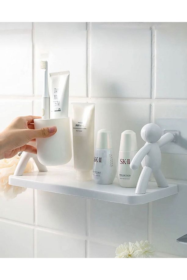 2 Adet Rambo Raf Baharatlık Rafı Makyaj Malzeme Rafı Kendinden Yapışkanlı Banyo Mutfak Organizer Raf - 3