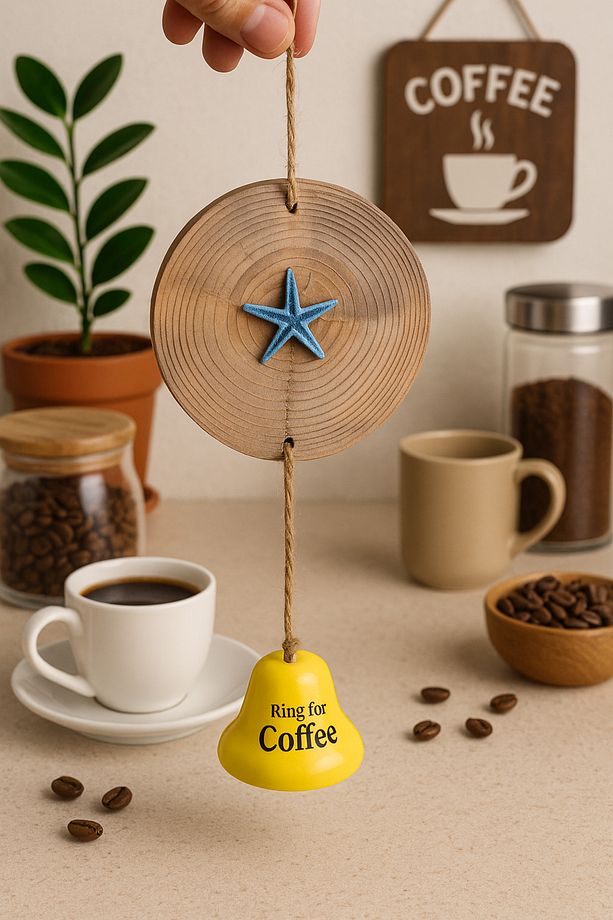 Coffee Lovers Çanı – Büyük Boy Rustik Duvar & Kapı Dekoru - 2