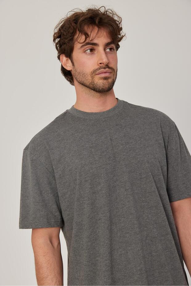 Gray Oversize Basic Tshirt - 2