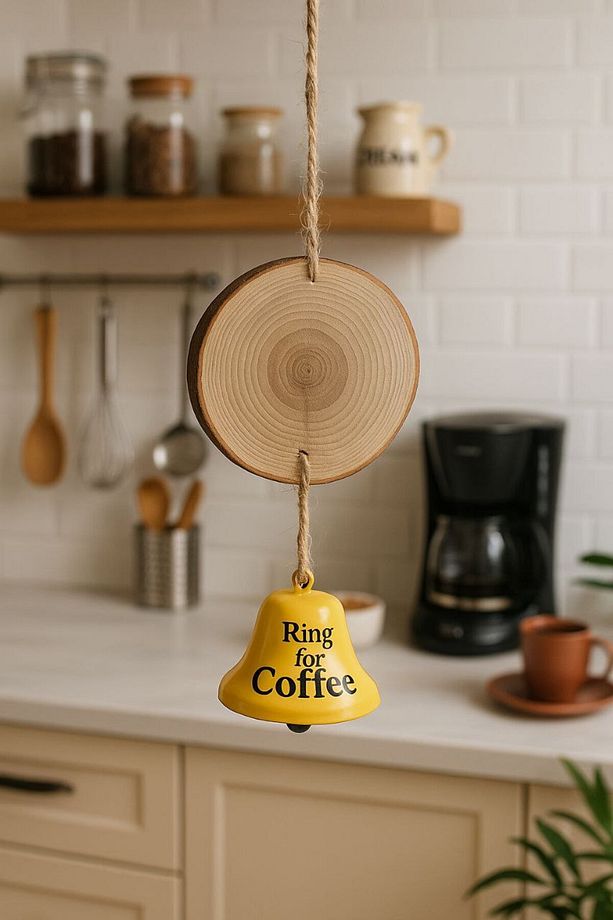 Coffee Lovers Çanı – Büyük Boy Rustik Duvar & Kapı Dekoru - 4