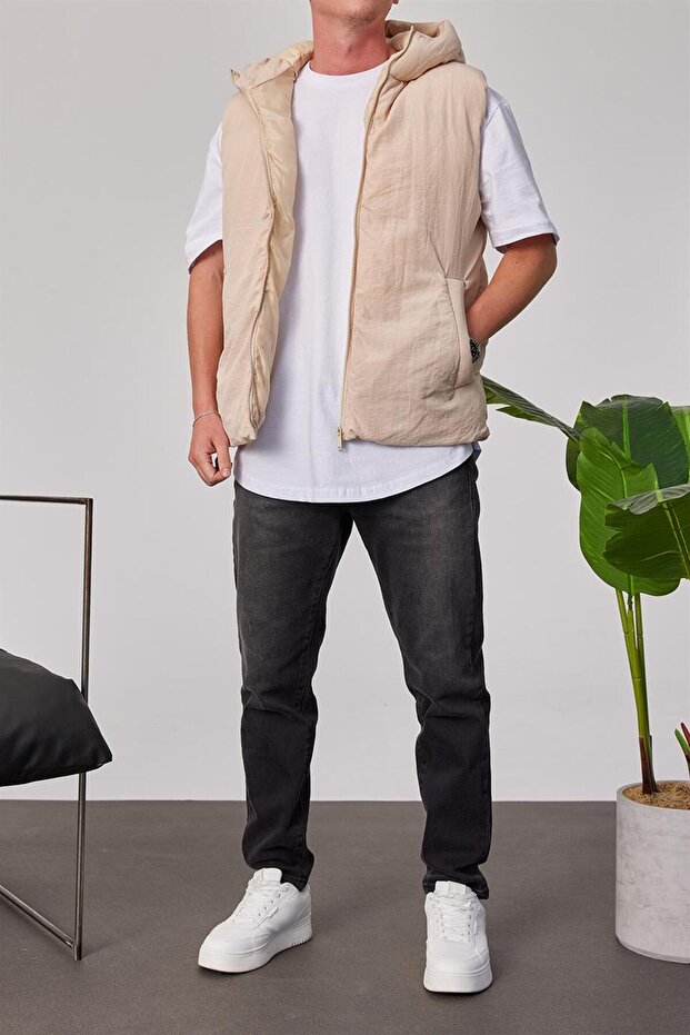 1285 Krem Şişme Yelek - 4