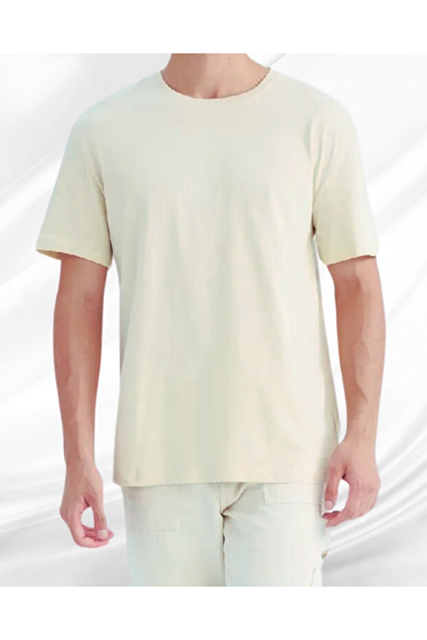 New Regular Fit Crew Neck Basic Solid Short Sleeve T-Shirt - 3