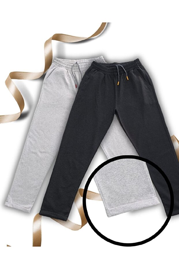 Double Leg 2-Piece Combination Side Pockets Comfortable Fit Seasonal Sweatpants