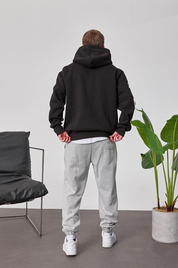 HDRDROAD Siyah Kapüşonlu Sweatshirt - 6