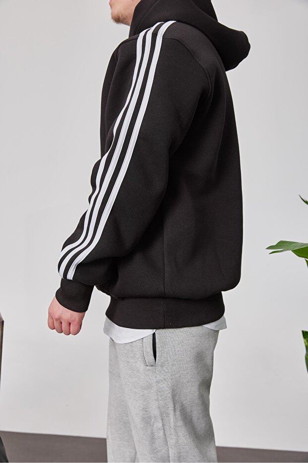 HDRDROAD Siyah Kapüşonlu Sweatshirt - 4