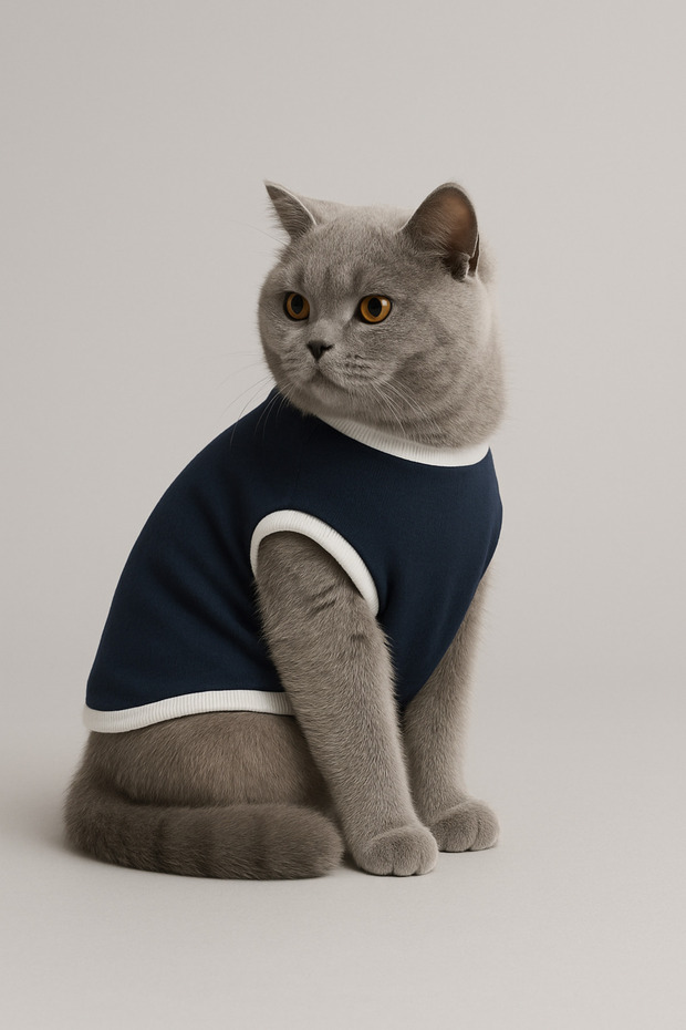 New Season Fleece Dog and Cat Outfit - Size XL - Plain Navy Blue