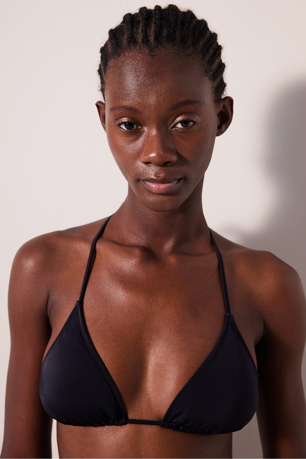 Basic Triangle Siyah Bikini Üstü - 1