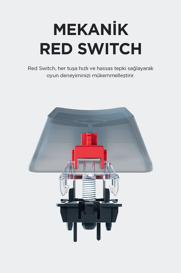 Carbon Pro Bg Bluetooth Klavye Şarjlı Wifi Kablosuz Klavye Rgb Red Mekanik Klavye Oyuncu Klavyesi - 9