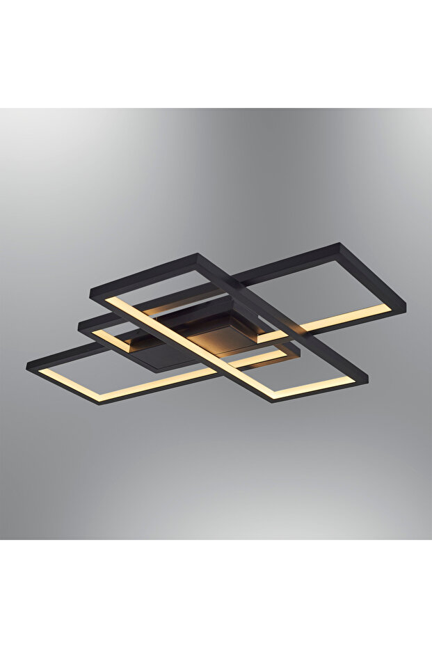 4158-1-19 Square 3'Lü Plafonyer Siyah - 3