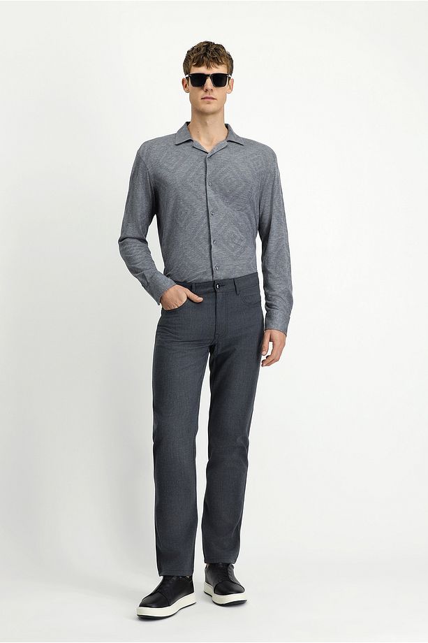 Regular Fit Yünlü Klasik Kumaş Pantolon - 3