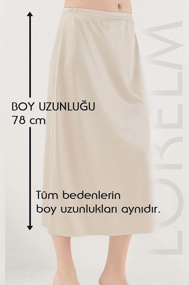 Battal Tam Boy Jüpon Uzun Etek Astarı Ten Rengi Jipon - 4