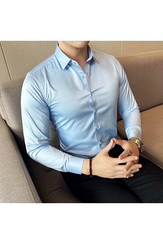 SPORTS SLIMFIT SLIM CUT COTTON SATIN SEASONAL FABRIC GLOSSY FABRIC