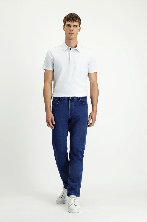 Regular Fit Pamuklu Denim Look Pantolon - 1