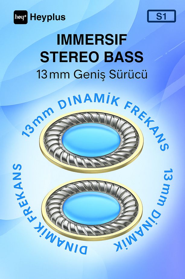 S1 Bluetooth Kulaklık , Ios Android Uyumlu , Kablosuz Kulaklık (ENC-4MİKROFON) - 6