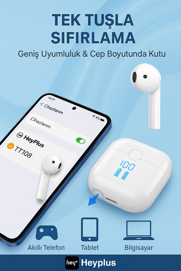 S1 Bluetooth Kulaklık Ios Android Uyumlu Kablosuz Kulaklık (ENC-4MİKROFON) - 4