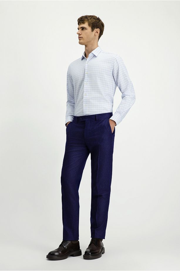 Regular Fit Yünlü Pileli Flanel Klasik Kumaş Pantolon - 2