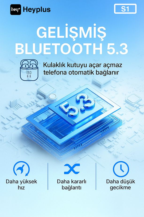 S1 Bluetooth Kulaklık , Ios Android Uyumlu , Kablosuz Kulaklık (ENC-4MİKROFON) - 7