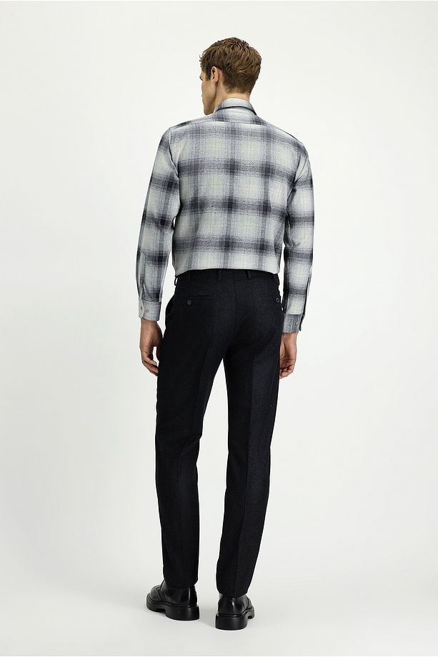 Regular Fit Yünlü Pileli Flanel Klasik Kumaş Pantolon - 4