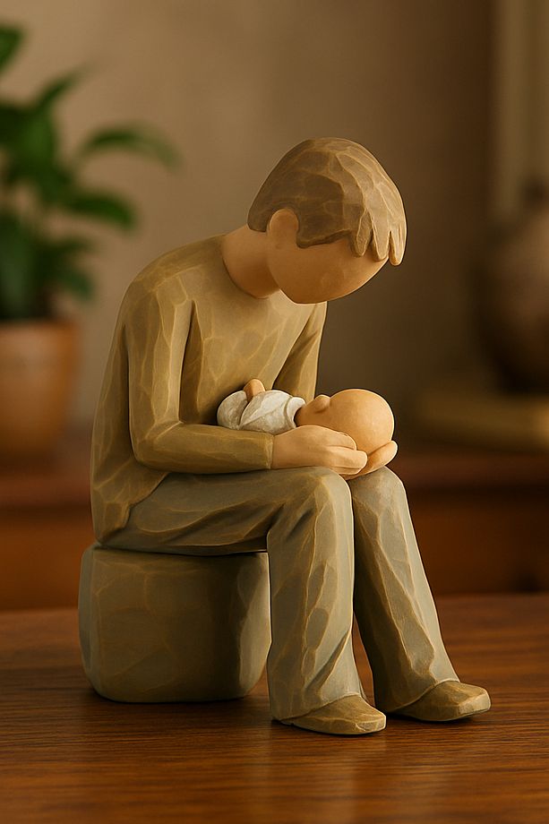New Dad Yeni Baba Figürü El Yapımı Bebek Tutan Baba Dekoratif Babalar Günü Için Hediyelik Biblo - 1