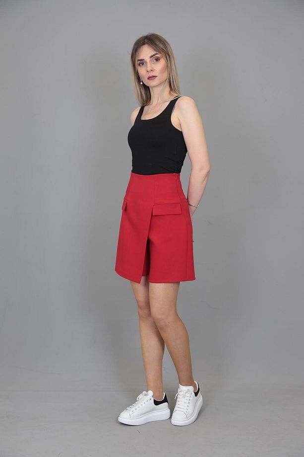 Etekli Şort-kırmızı - 3