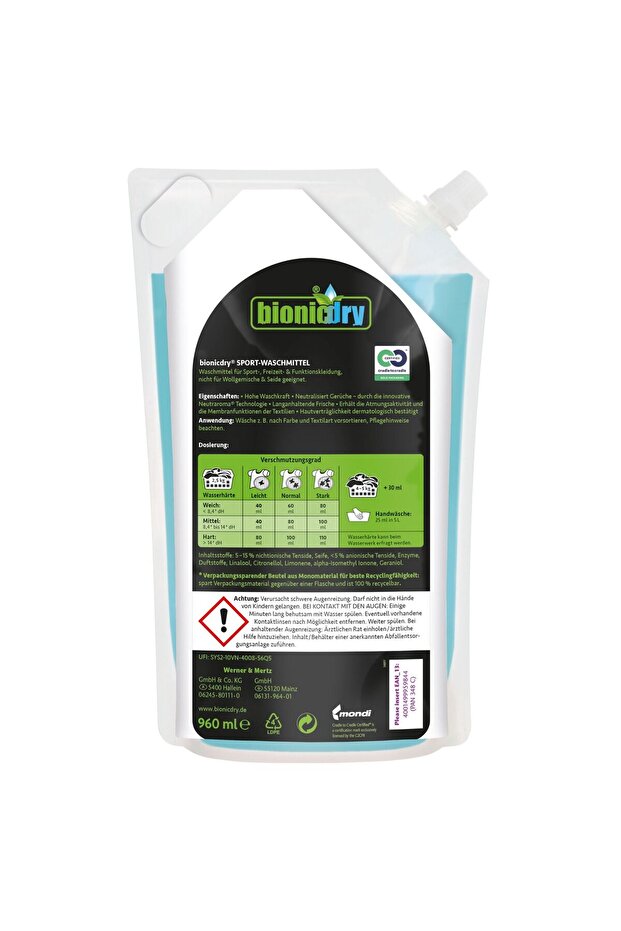Bionic Dry Spor Giysi- Malzeme Yıkama Deterjanı 750ML Bionicdry - 3