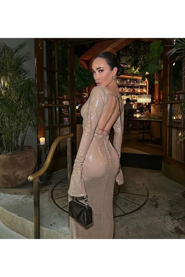 Lüks Designer Sequins Elbise Gece Parti Davet Özel Davet - 5