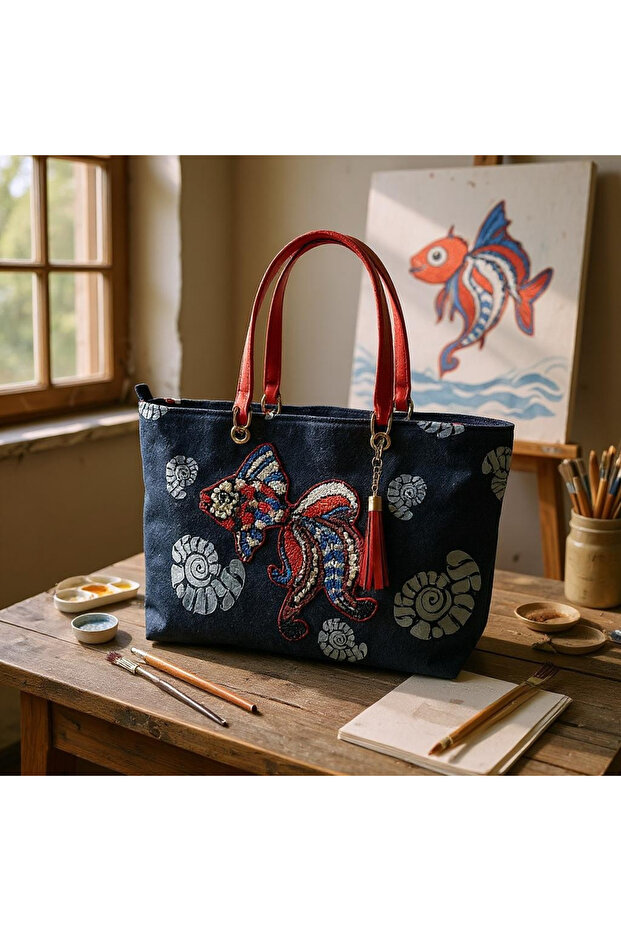 Balıklı Plaj Çantası - 2