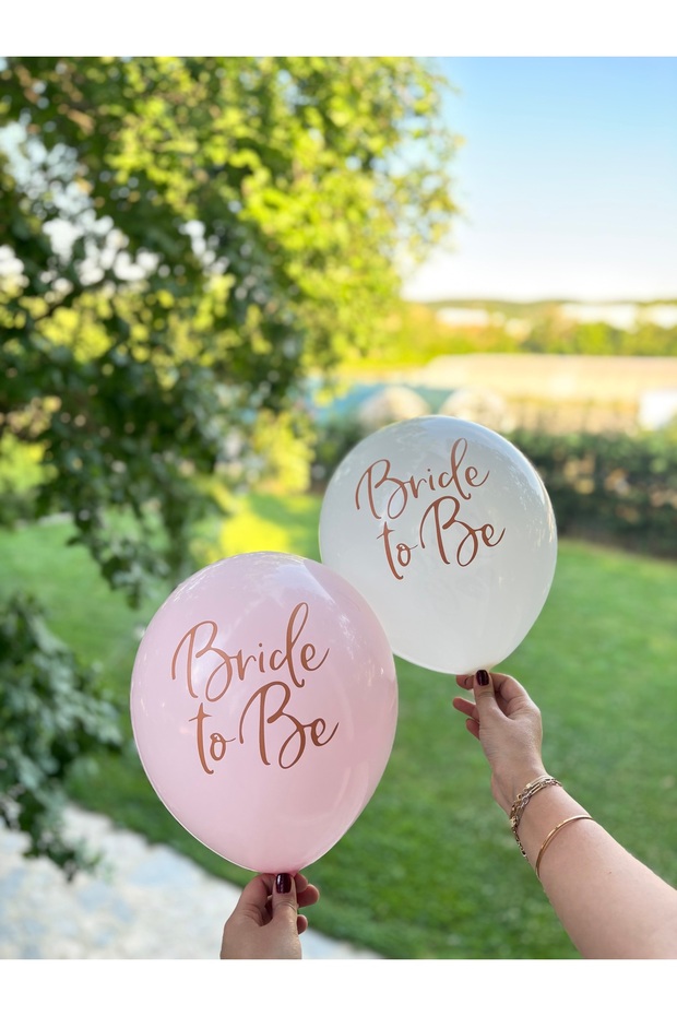 بالون أبيض وردي مكتوب عليه Bride To Be 10 قطع