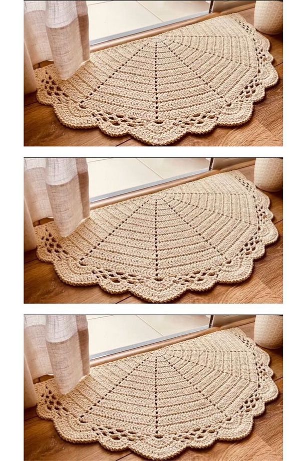 Banyo / Balkon Kapı Önü Yarımay Şeklinde Örgü Kilim Paspas - 1