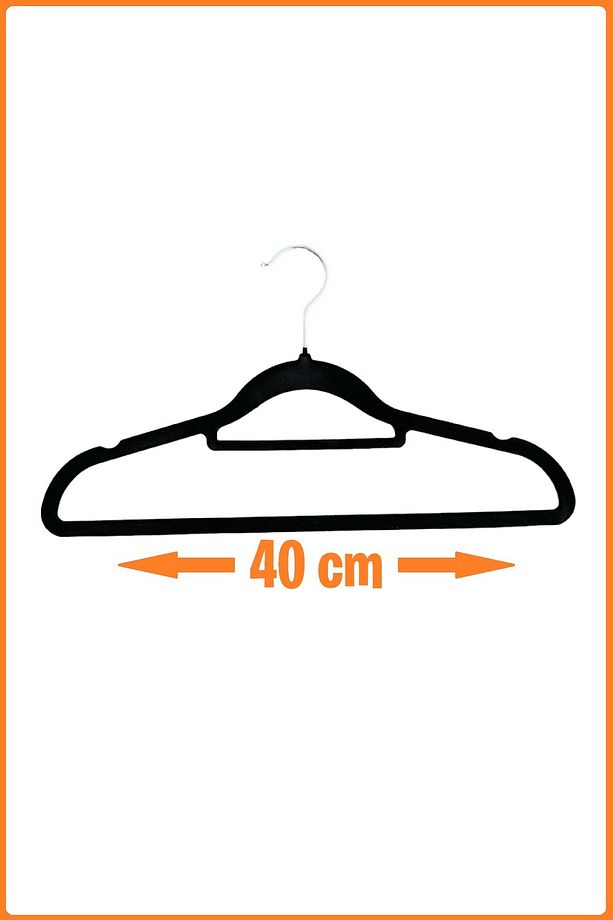 Kadife Askı ,pantolon Askısı, Elbise Askısı, Yüksek Kalite Kadife Kıyafet Askısı, 41 Cm, 10 Adet - 3