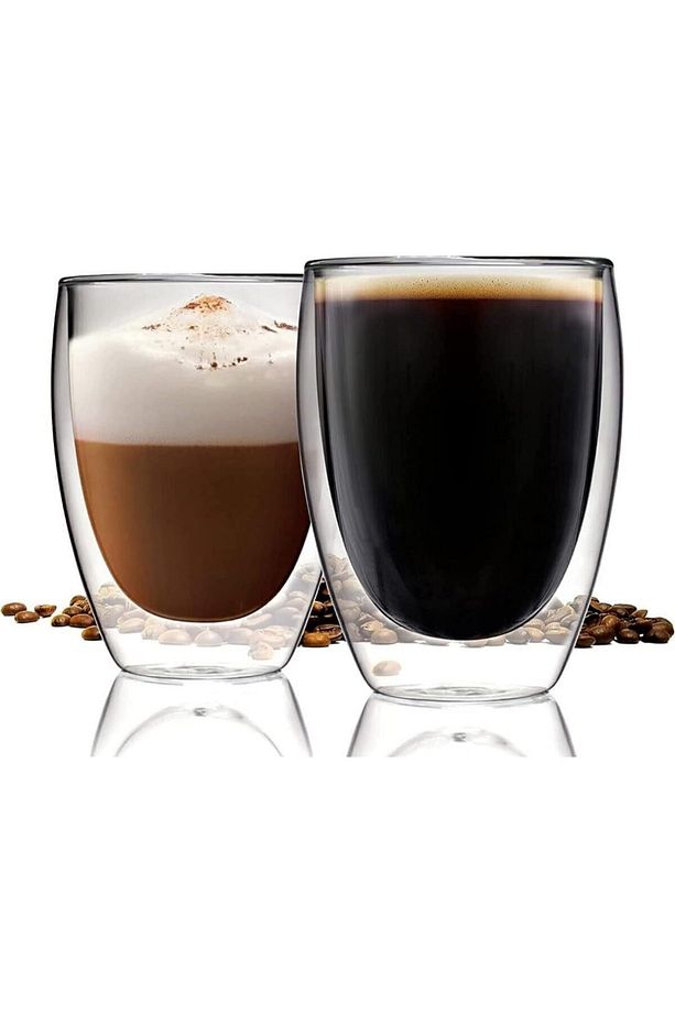 Çift Cidarlı Borosikilat Cam Isıya Dayanıklı Kahve Bardağı 250ml 2'li Set - 3
