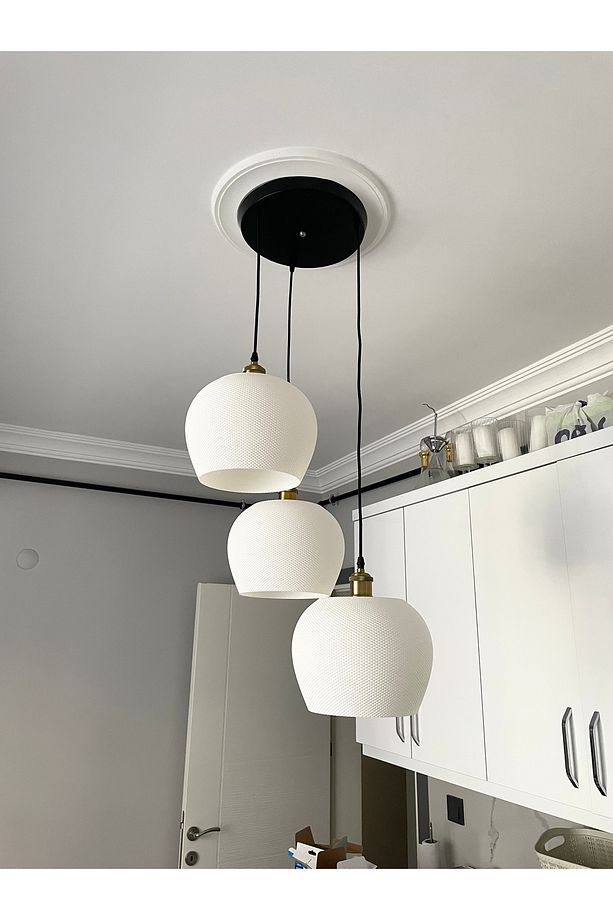 Modern Tarzda Sarkıt Salon Mutfak Yatak Odası Için 3'lü Bohem Avize (RUSTİK AMPUL HEDİYELİ) Nestvibe - 3