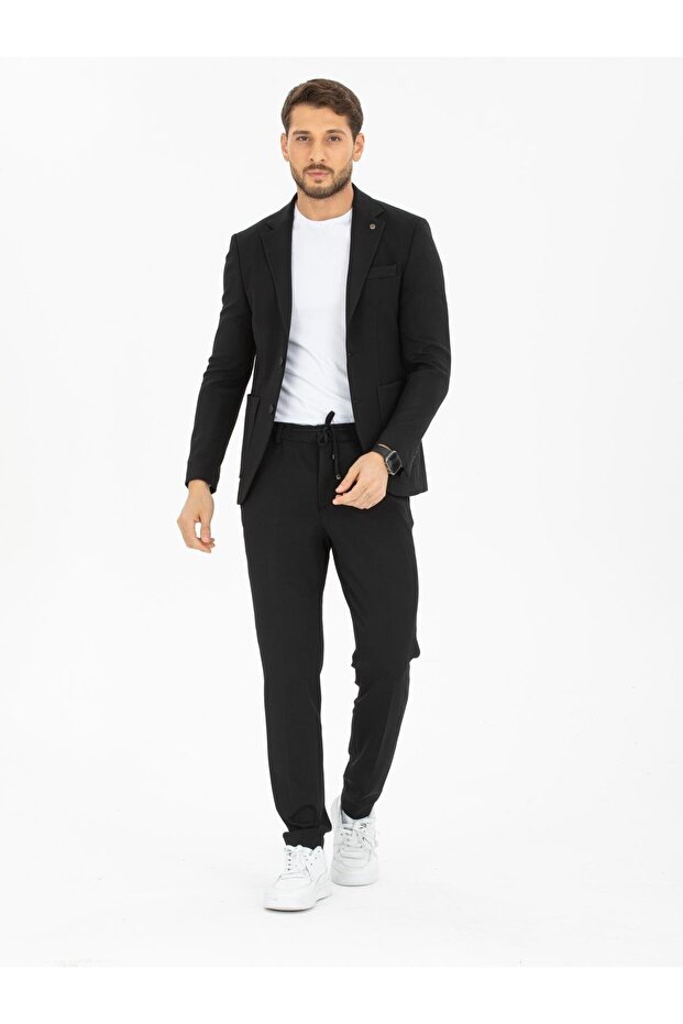 Drawstring Men's Suit Stylish Summer Lycra Slim Fit Mold