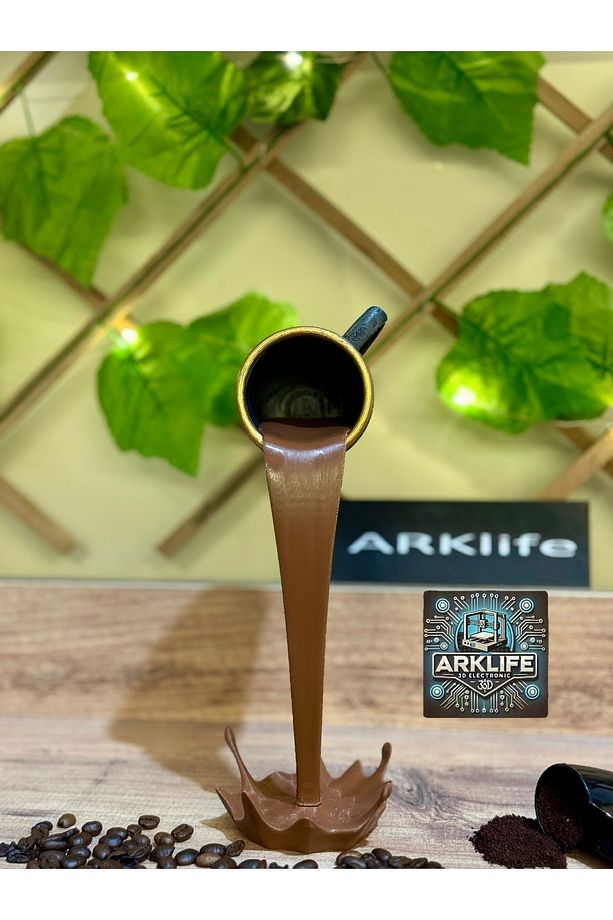 2li Set Coffe Yazısı Ve Kahve Köşesi Dökülen Kahve Fincan Figürü 3d Dekoratif Obje Ve Biblo - 6