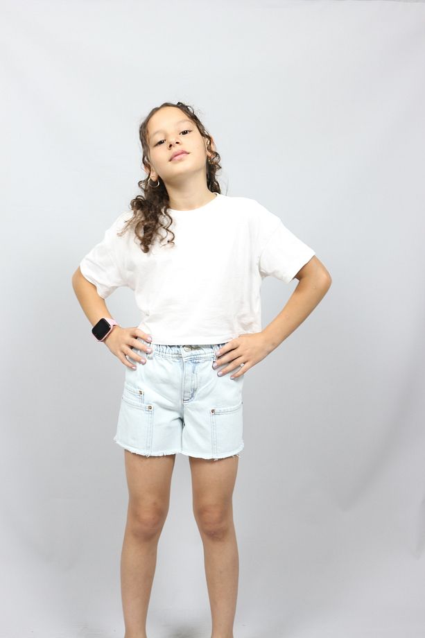 KIZ JEANS ŞORT DENİM KOT KUMAŞ - 2