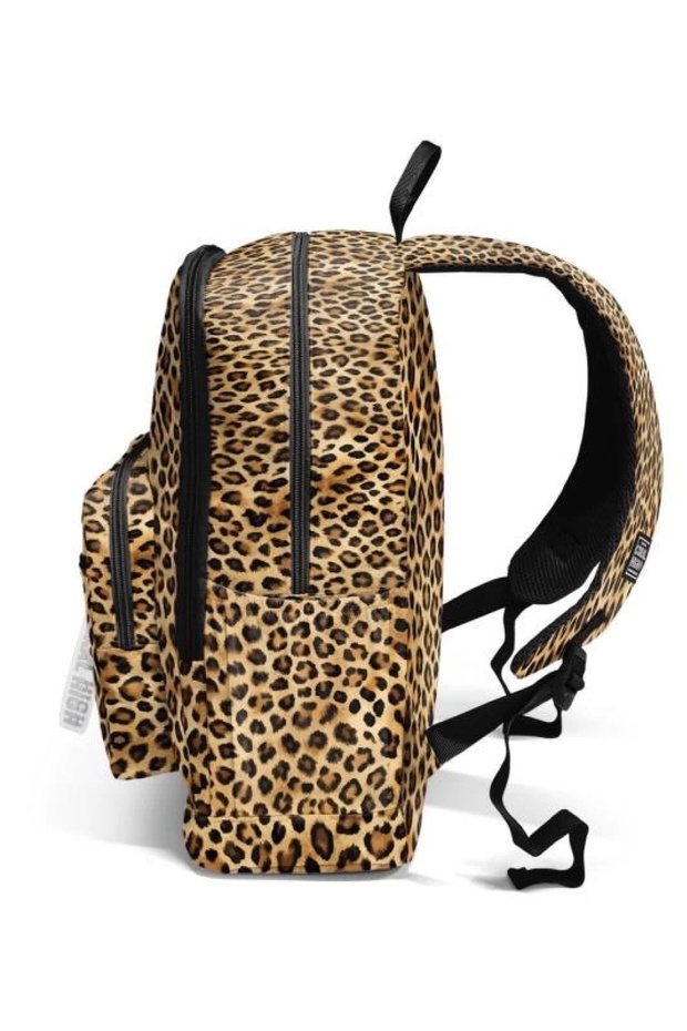 Brown Leopard Patterned School Backpack 23681 - 2