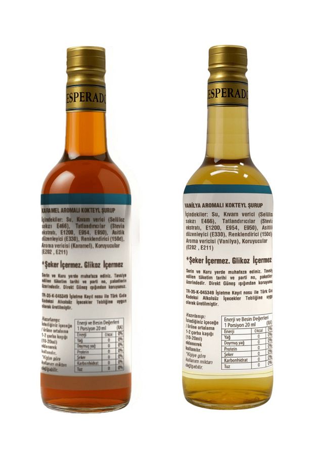 Şekersiz Sugar Free Vanilya * Karamel Aromalı Kahve Şurubu 750 ml X 2 Adet - 3