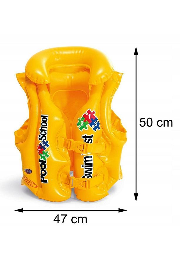 Şişme Can Yeleği Deniz Yeleği Şişme Cankurtaran Yelek Life Vest Yakalı Can Yeleği Emniyet 50x47 cm. - 3