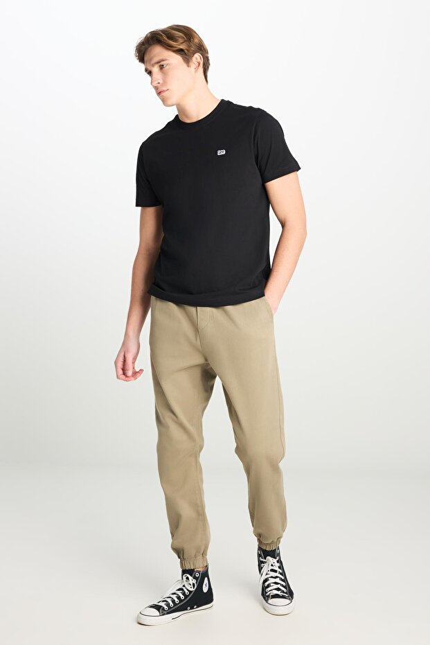 Regular Fit Patch Logo T-shirt Black - 4